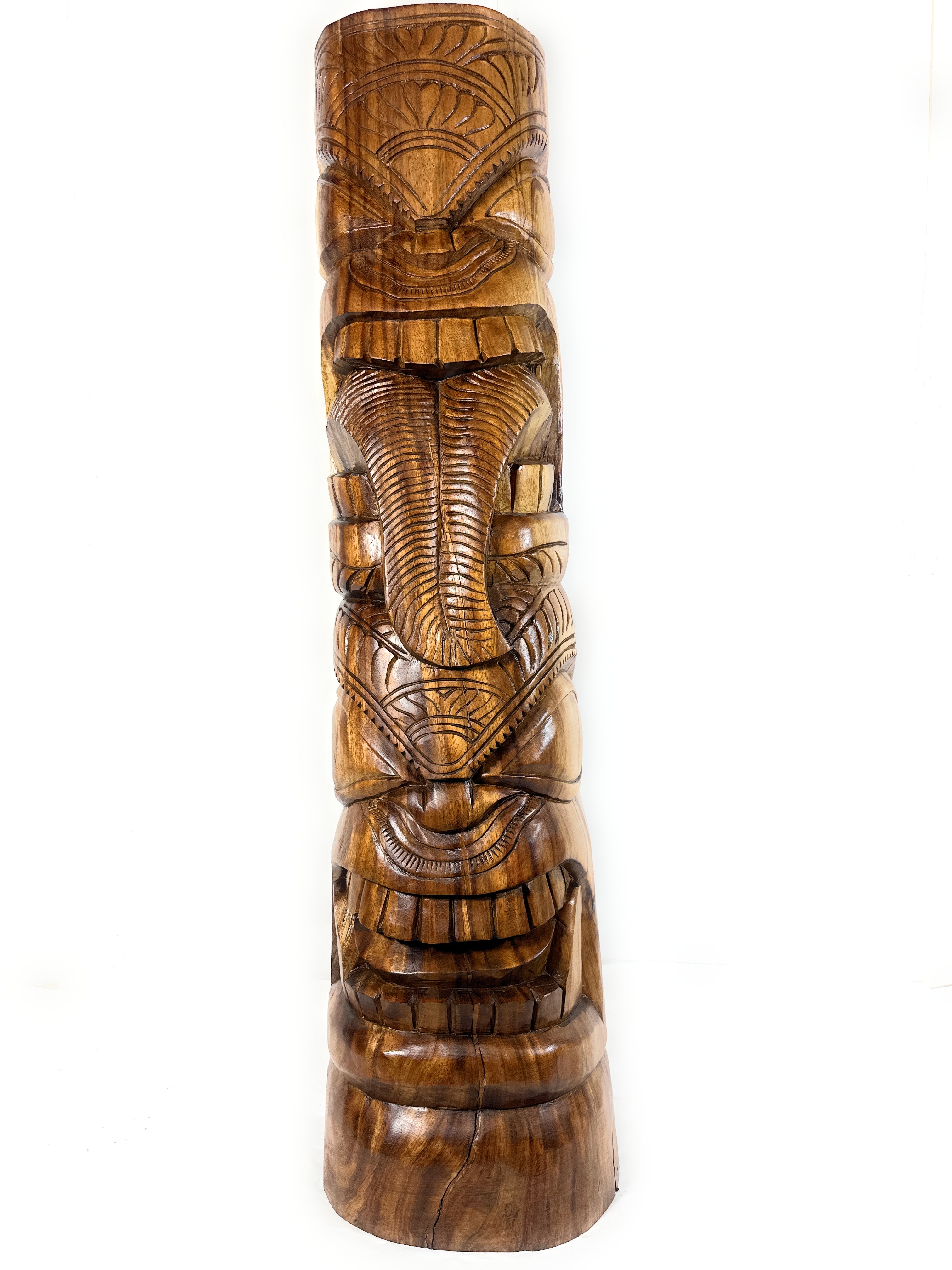 Premium Love & Strength Tiki Totem 48 inch - Heart of Monkeypod | #yuy3810120b Premium Love & Strength Tiki Totem 48 inch - Heart of Monkeypod | #yuy3810120b